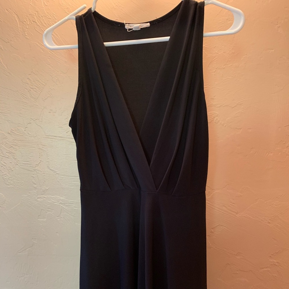 Black V neck dress